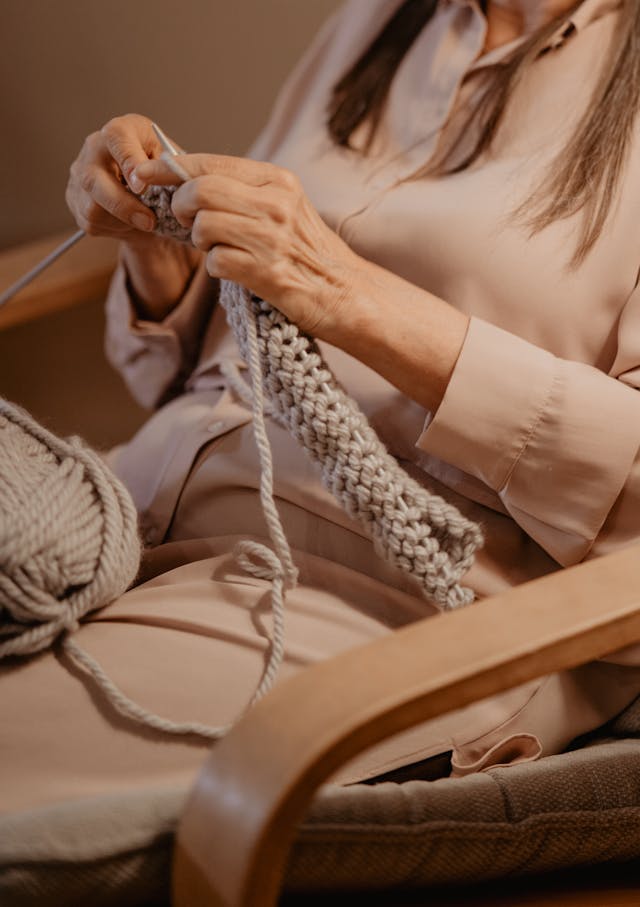 woman knitting